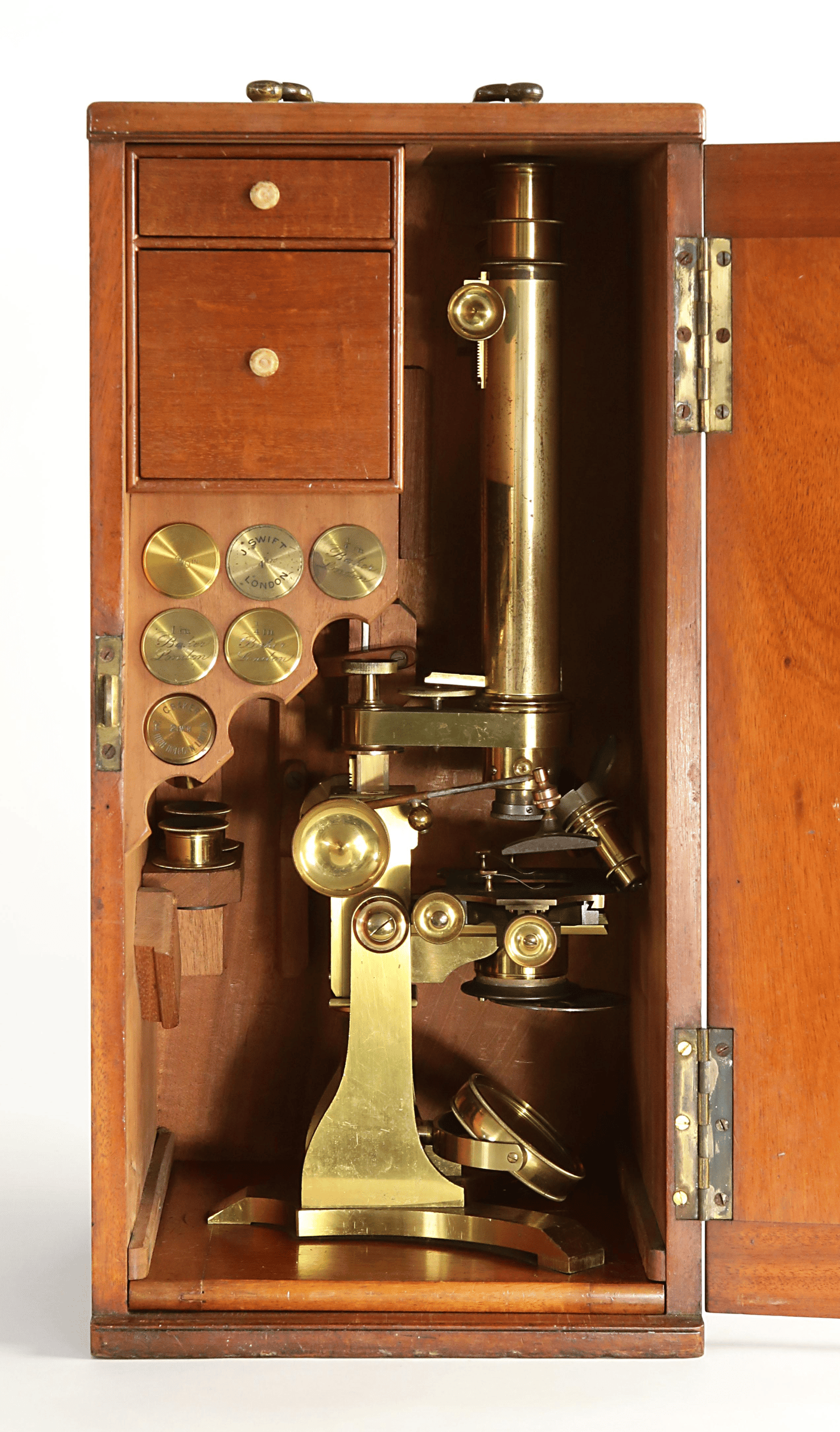 Image 1 of 10: Charles Baker Brass Binocular Microscope (1870) – BACK IN TIME ANTIQUE PROPS CHALLENGE by goktugulkar – Update #1