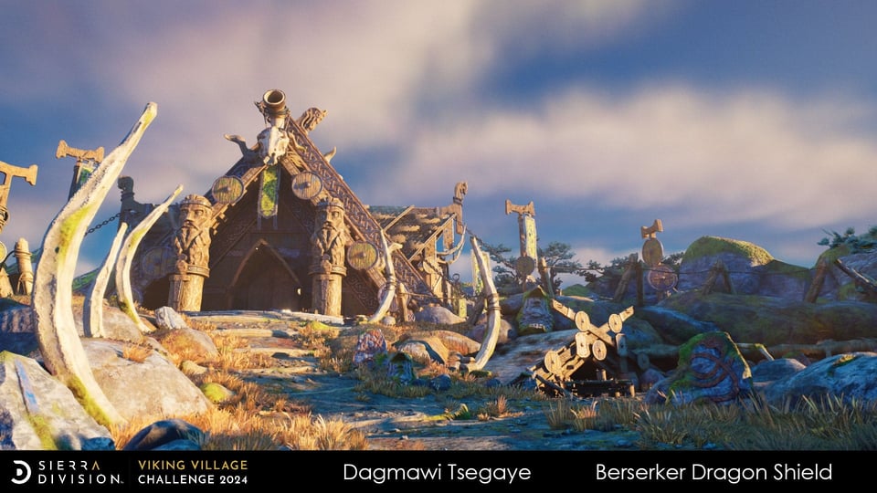 Viking Village: Berserker Dragon Shield - Dagmawi Tsegaye – VIKING VILLAGE: 3D ENVIRONMENT ART CHALLENGE