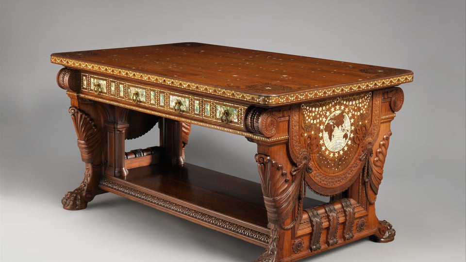 Library Table by Herter Brothers – BACK IN TIME ANTIQUE PROPS CHALLENGE