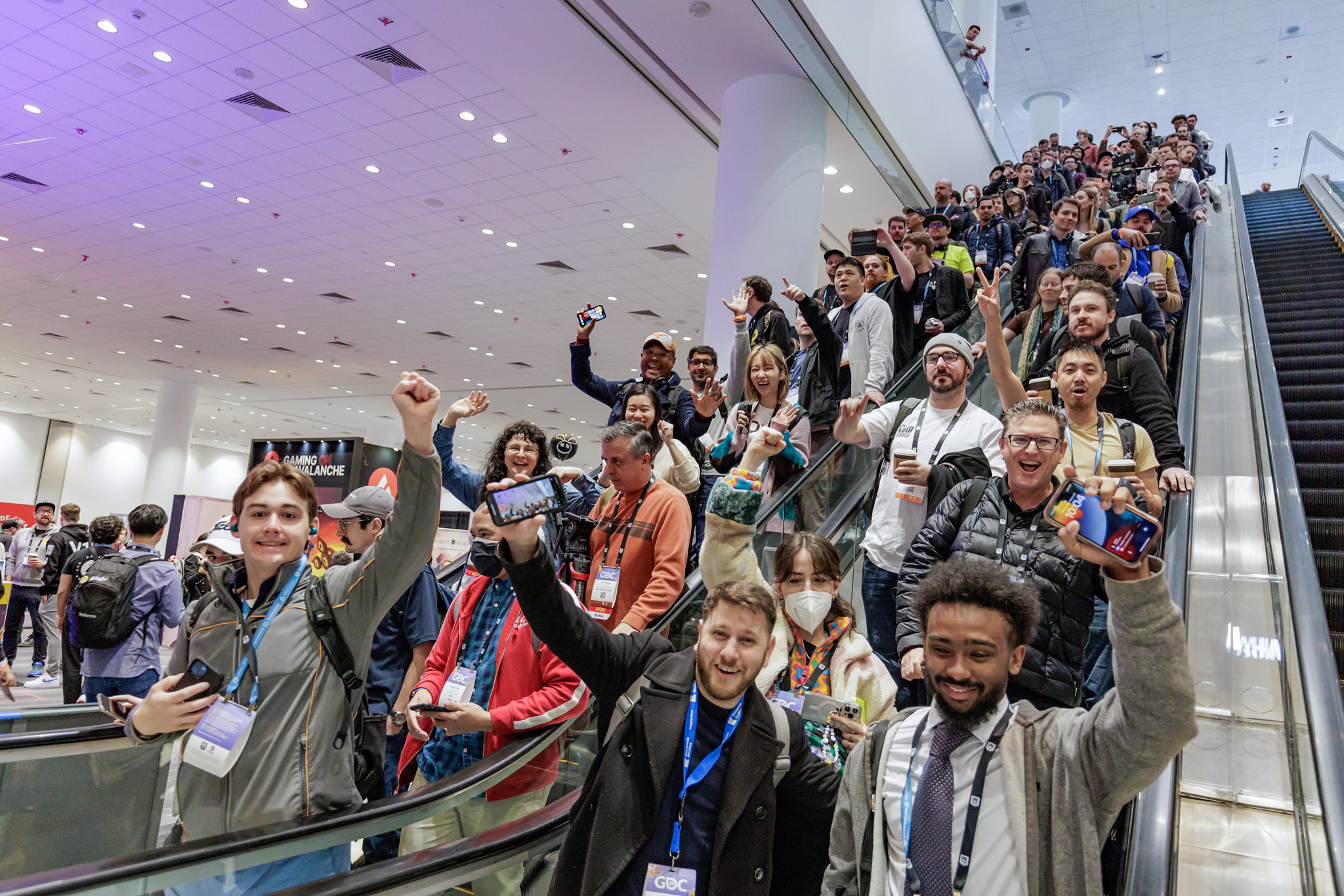 Attendees at Game Developers Conference Expo Floor