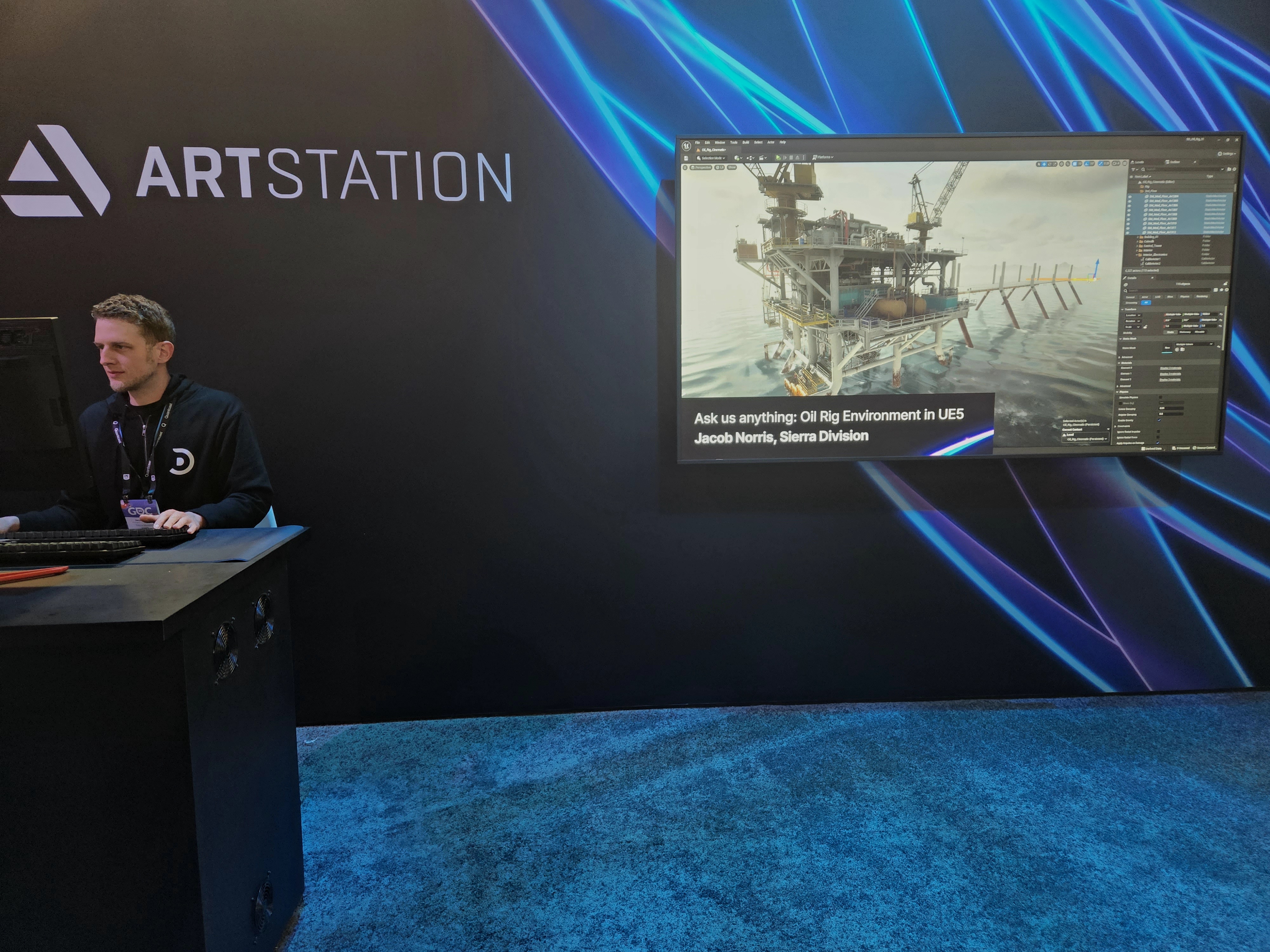 Jacob Norris Unreal Demo at GDC, Epic Games Booth