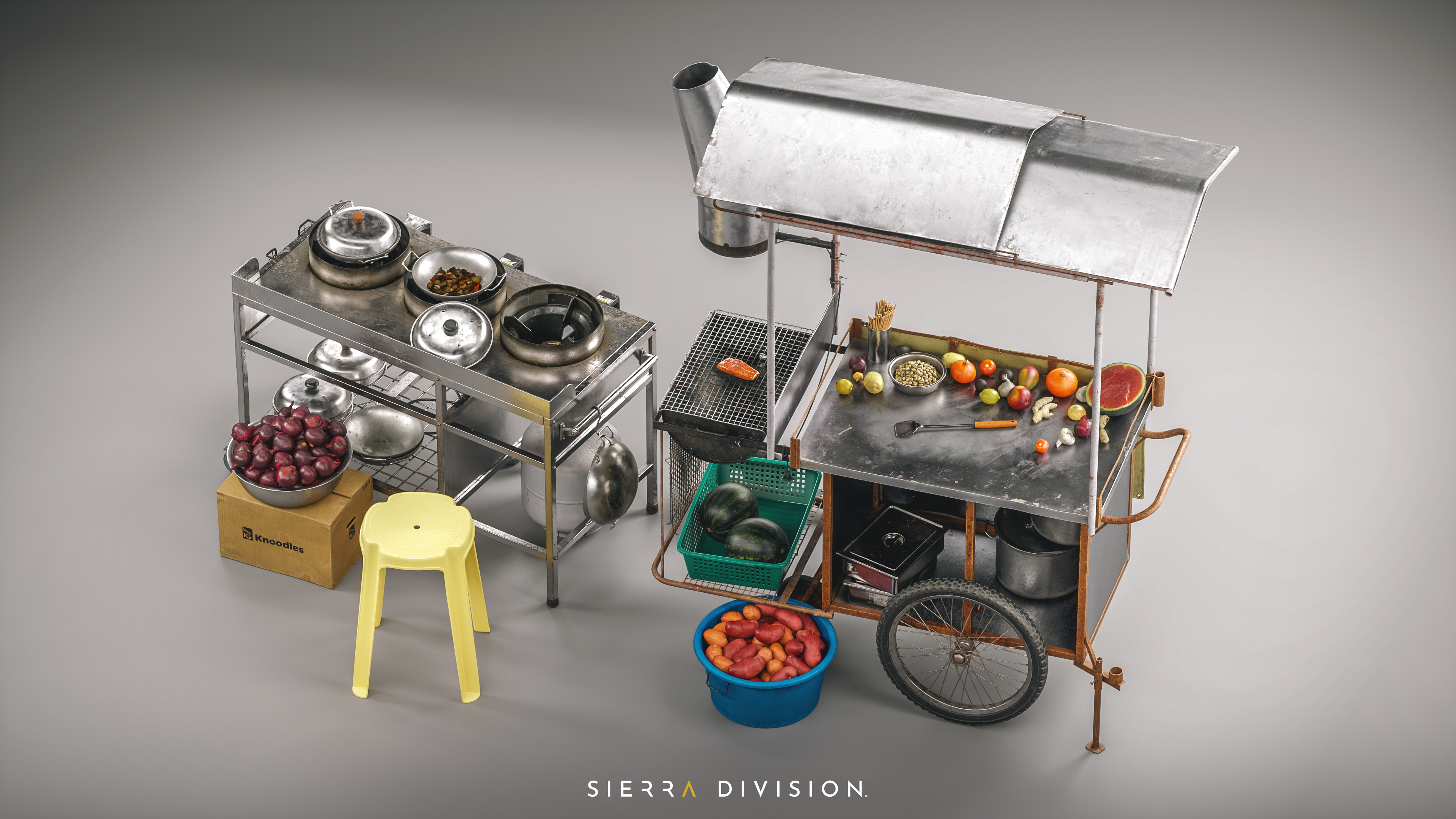 Top view of the Street Food Cart