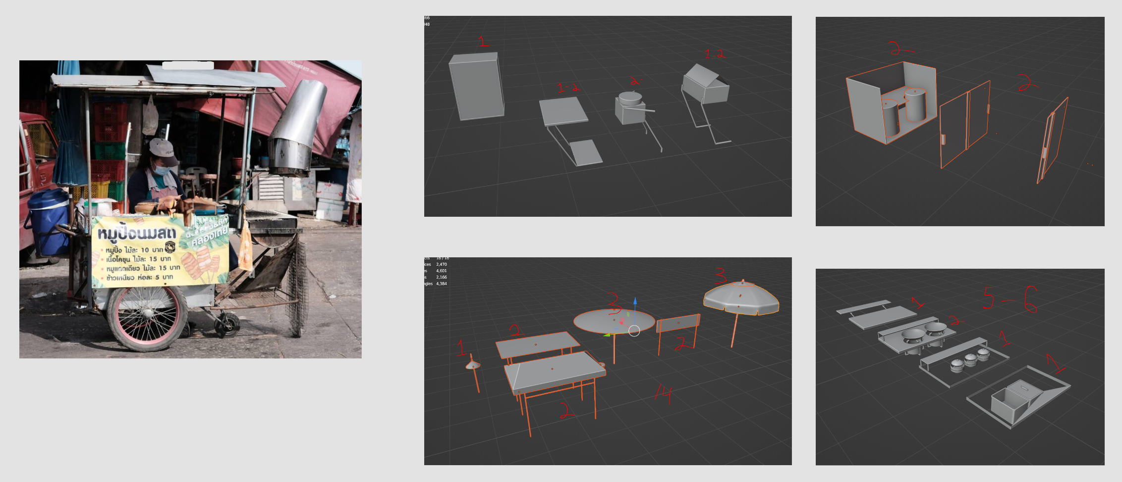 Organizing assets of the Street Food Carts using a numbering system