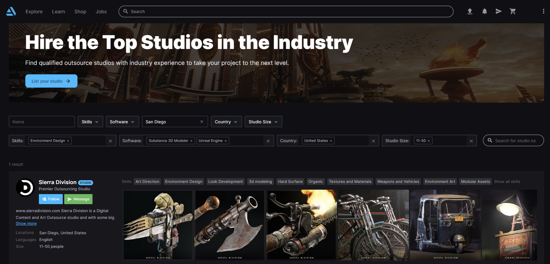 ArtStation Studios Directory