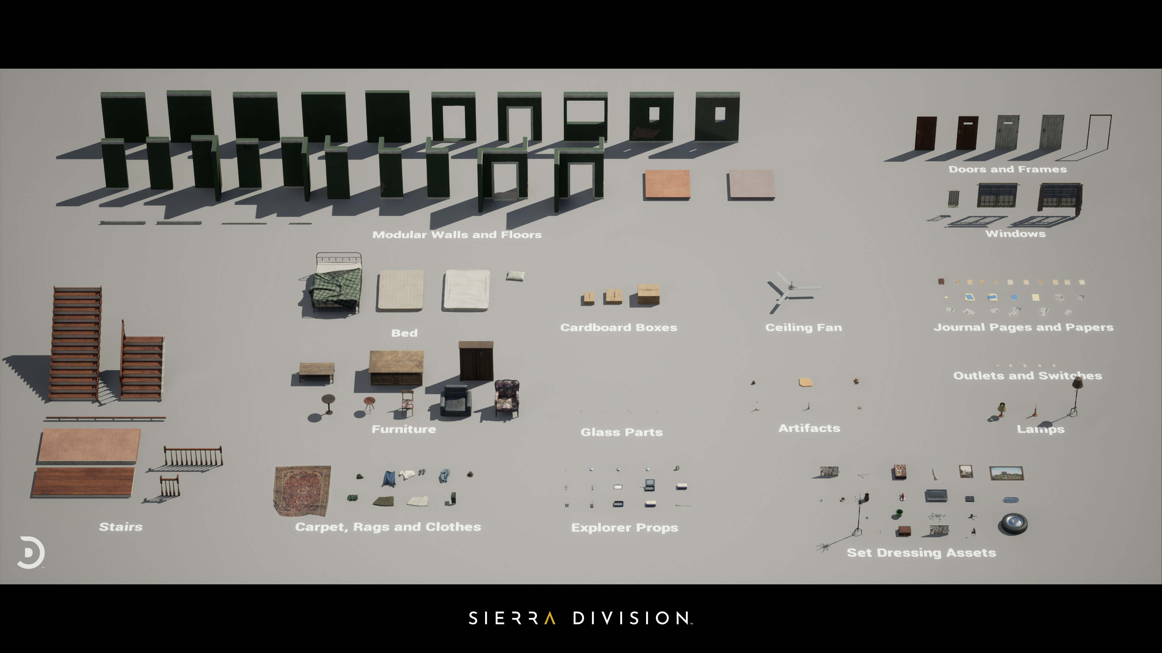 3D assets for 3d game art interior